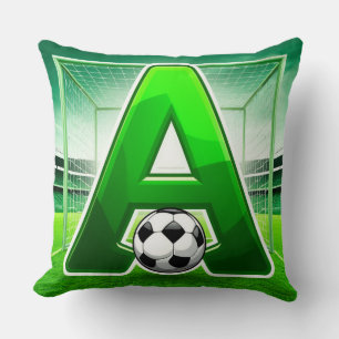 ⚽ Grünes Buchstabe A Fußball-Logo-Stadion-Tor-Spor Kissen