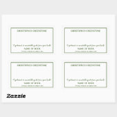 Grünes Buchzeichen der Autor-Unterschrift Rechteckiger Aufkleber (Blatt)