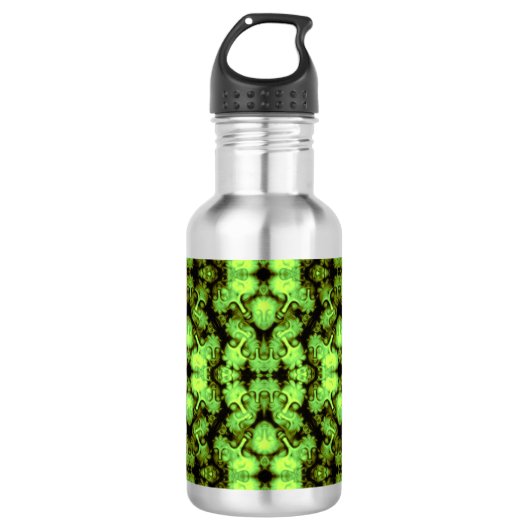 Grünes Buddha-Kaleidoskop Trinkflasche (Vorderseite)