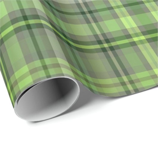 Grünes Buffalo Kariert Wrapping Paper Geschenkpapier (Rolleneckpunkt)