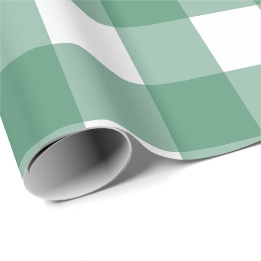 Grünes Buffalo Kariert Wrapping Paper Geschenkpapier (Rolleneckpunkt)