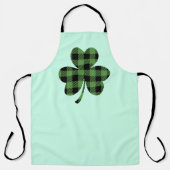 Grünes Buffalo-Karomuster Shamrock Kleeblatt Desig Schürze (Vorderseite)