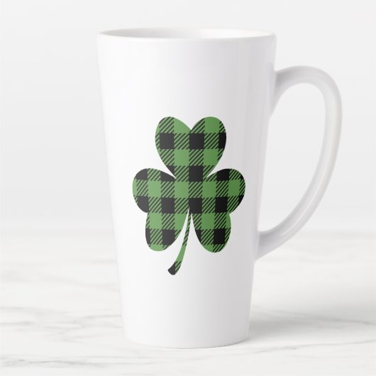 Grünes Büffel-Karo-Scheckenmuster-Design-61104 Milchtasse (Rechts)