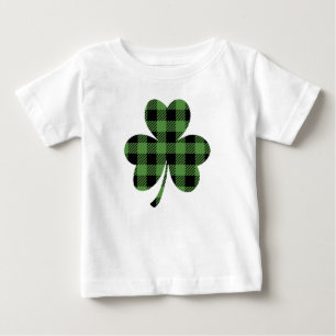 Grünes Büffel-Karo-Schelm-Blatt-Design-61104 Baby T-shirt