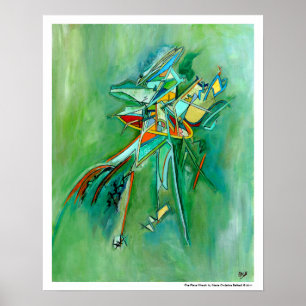 Grünes buntes Wrack-abstrakte Kunst für Poster