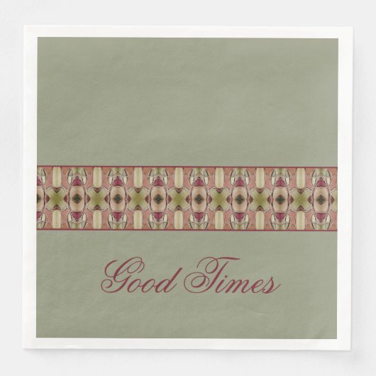 Grünes Burgund und Beige Serviette (Vorderseite)