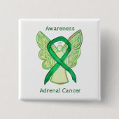 Grünes Button des Angel-Ribbon-Engels für Nebennie (Vorderseite)