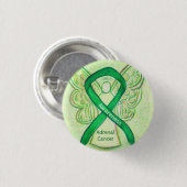 Grünes Button des Angel-Ribbon-Engels für Nebennie (Vorne & Hinten)