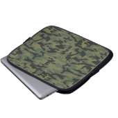 Grünes Camouflagemuster Laptopschutzhülle (Vorne Knopf)