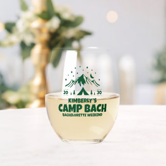 Grünes Camp Bachelorette Natur Weinglas Ohne Stiel