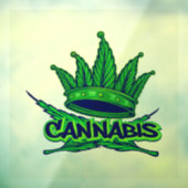 grünes Cannabis-Kronlogo-angesagt-Hopfenstil Fensteraufkleber (Blatt 3)