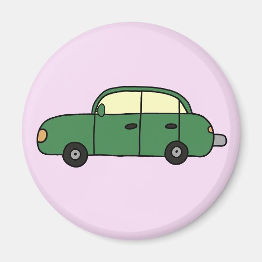 Grünes Cartoon-Auto Magnet (Vorne)