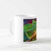 Grünes Chamäleon Kaffeetasse (Vorderseite Links)