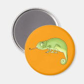 Grünes Chamäleon Magnet (Vorderseite/Rückseite)