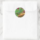 Grünes Chamäleon Runder Aufkleber (Tasche)