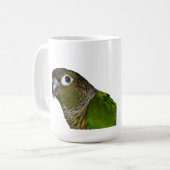 Grünes Cheeked Conure Kaffeetasse (Vorderseite Links)
