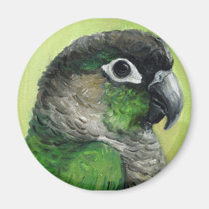 "Grünes Cheeked Conure" Vogel-Kunst-Magnet Magnet