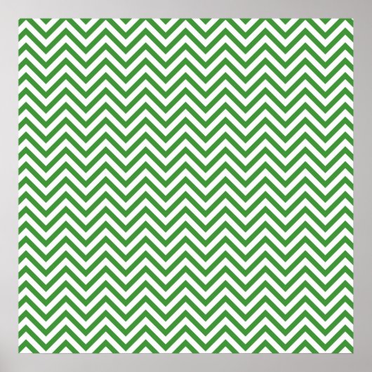 Grünes Chevron-Muster Poster (Vorne)