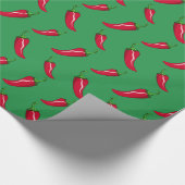 grünes Chili-Paprikaschotenmuster Geschenkpapier (Ecke)