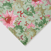 Grünes chinesisches Blumenzinnpapier Seidenpapier (Ausschnitt)