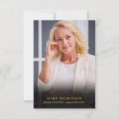 Grünes Christliches Foto zur Beerdigung des Lebens Dankeskarte (Rückseite)