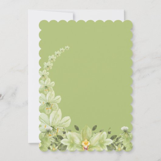 Grünes Clivia Brautparty Einladung (Rückseite)
