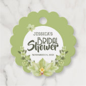Grünes Clivia Brautparty Geschenkanhänger (Vorderseite)
