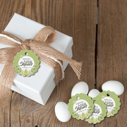 Grünes Clivia Brautparty Geschenkanhänger