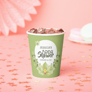 Grünes Clivia Brautparty Pappbecher