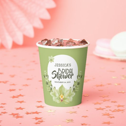 Grünes Clivia Brautparty Pappbecher