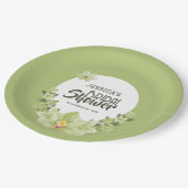 Grünes Clivia Brautparty Pappteller (Schrägansicht)