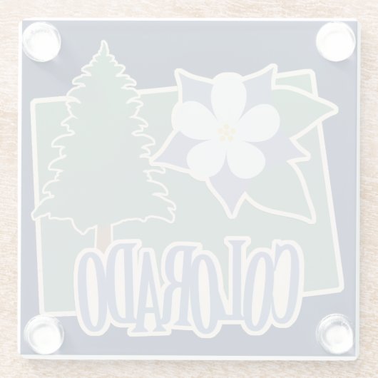 Grünes Colorado Columbine Glasuntersetzer (Rückseite)