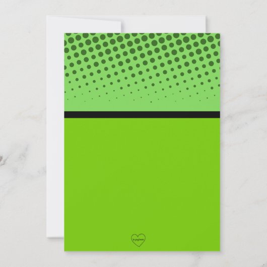 Grünes Comic Einladung (Rückseite)