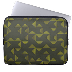 Grünes, cooles, einzigartiges, trendiges Dreiecke- Laptopschutzhülle