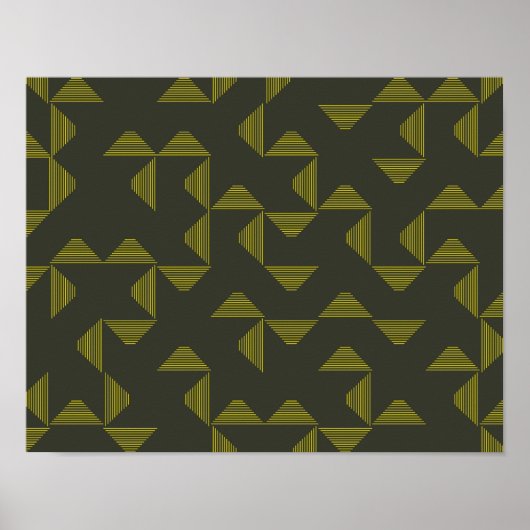 Grünes, cooles, einzigartiges, trendiges Dreiecke- Poster (Vorne)