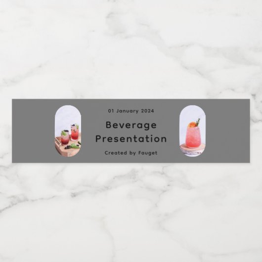 Grünes Creme Einfaches Getränk Wasserflaschenetikett (Einzelnes Label)