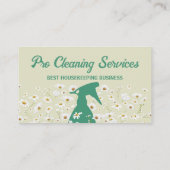 Grünes Daisy Spray Flasche Reinigung Gartenarbeit Visitenkarte (Rückseite)