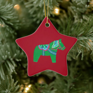 grünes dalmatinisches Pferd # 7 Keramik Ornament