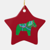 grünes dalmatinisches Pferd # 7 Keramik Ornament (Vorne)