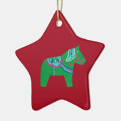 grünes dalmatinisches Pferd # 7 Keramik Ornament (Links)