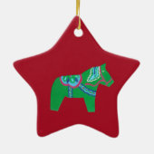 grünes dalmatinisches Pferd # 7 Keramik Ornament (Hinten)