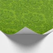 Grünes Damast-Muster Geschenkpapier (Ecke)