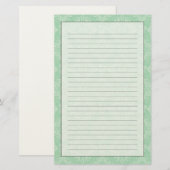 Grünes Damastmuster Briefpapier (Vorne/Hinten)