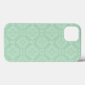 Grünes Damastmuster Case-Mate iPhone Hülle (Rückseite (Horizontal))