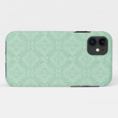 Grünes Damastmuster Case-Mate iPhone Hülle (Rückseite (Horizontal))