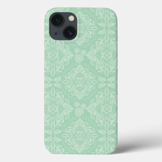 Grünes Damastmuster Case-Mate iPhone Hülle (Rückseite)