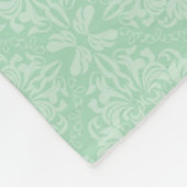 Grünes Damastmuster Fleecedecke (Ecke)