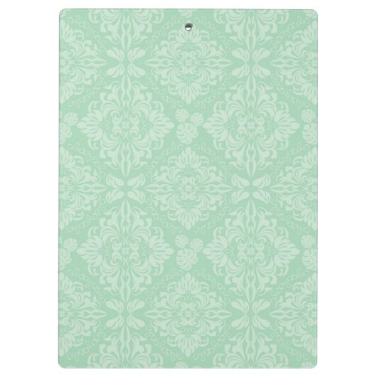 Grünes Damastmuster Klemmbrett (Rückseite)