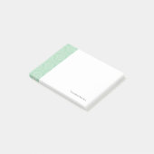 Grünes Damastmuster Post-it Klebezettel (angewinkelt)
