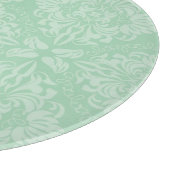 Grünes Damastmuster Schneidebrett (Ecke)